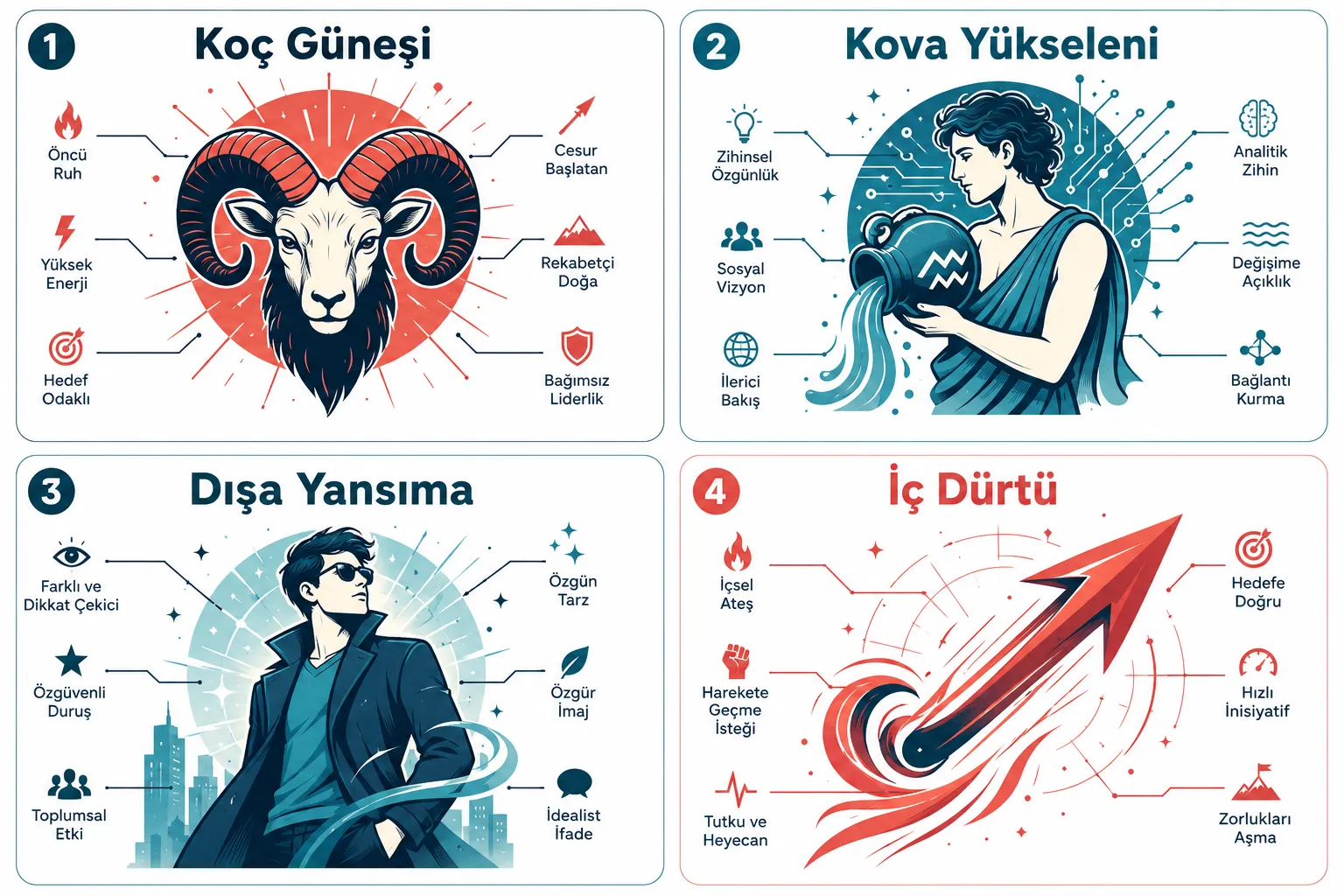 Güneş Koç Yükselen Kova kişilik özellikleri nelerdir?