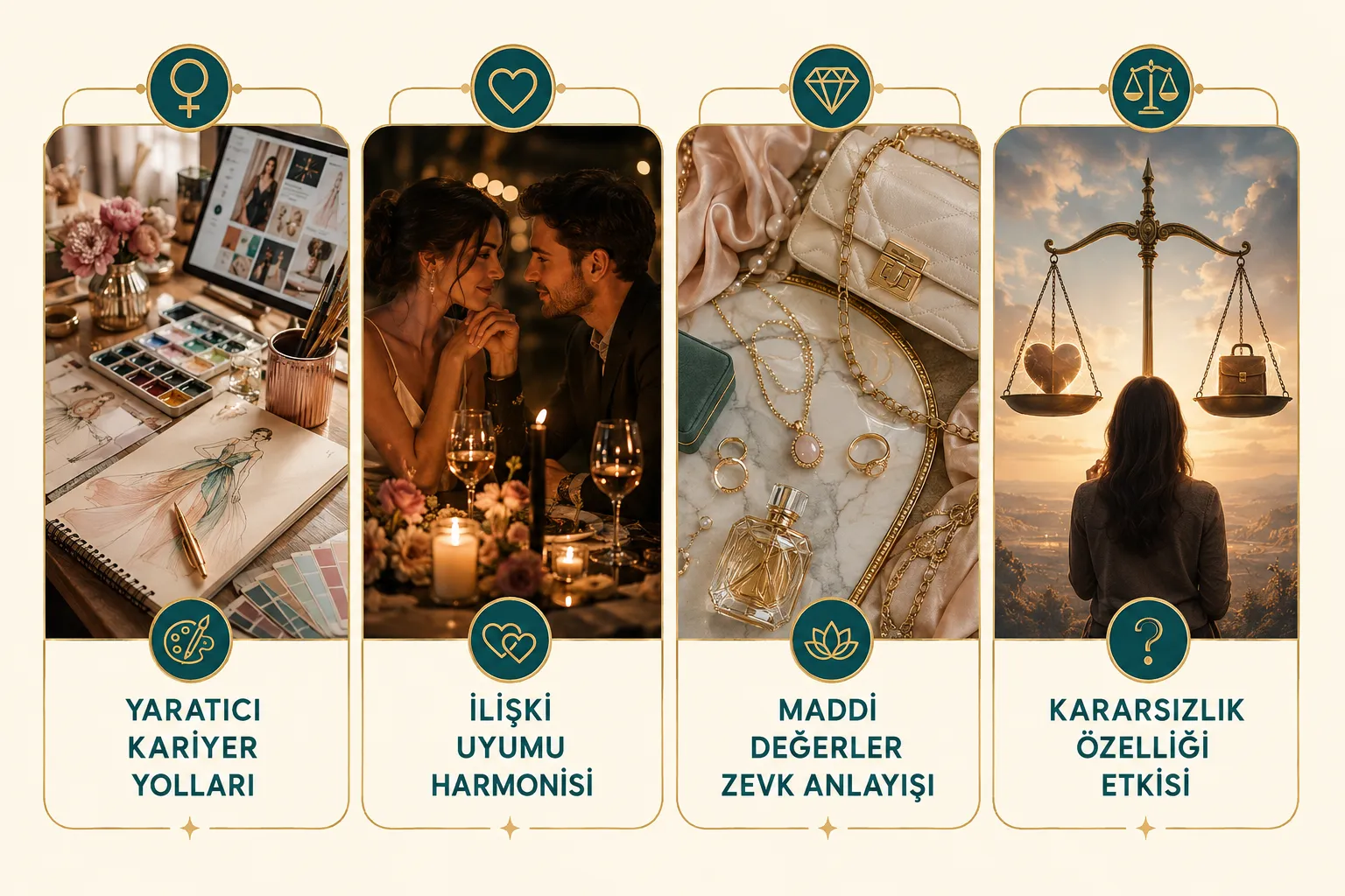 Güneş Boğa Yükselen Terazi kariyer ve iş hayatında neden Venüs'ün izini taşır?