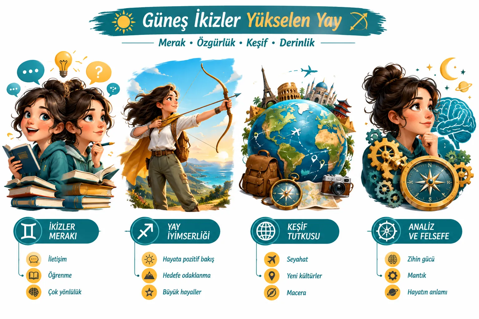 Güneş İkizler Yükselen Yay Kişilik Özellikleri Nasıldır?