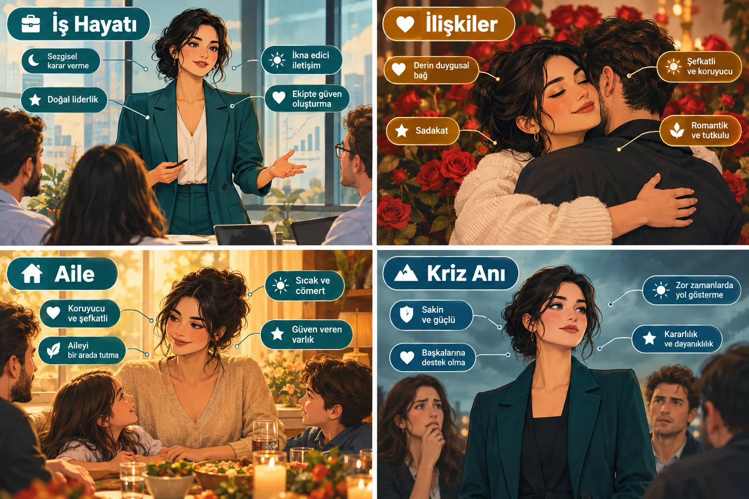 Güneş Yengeç Yükselen Aslan kariyer ve iş hayatında nasıl bir profil çizer?