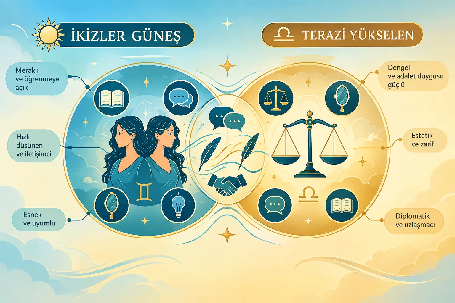 İkizler Güneş Terazi Yükselen kombinasyonu ne anlama gelir?