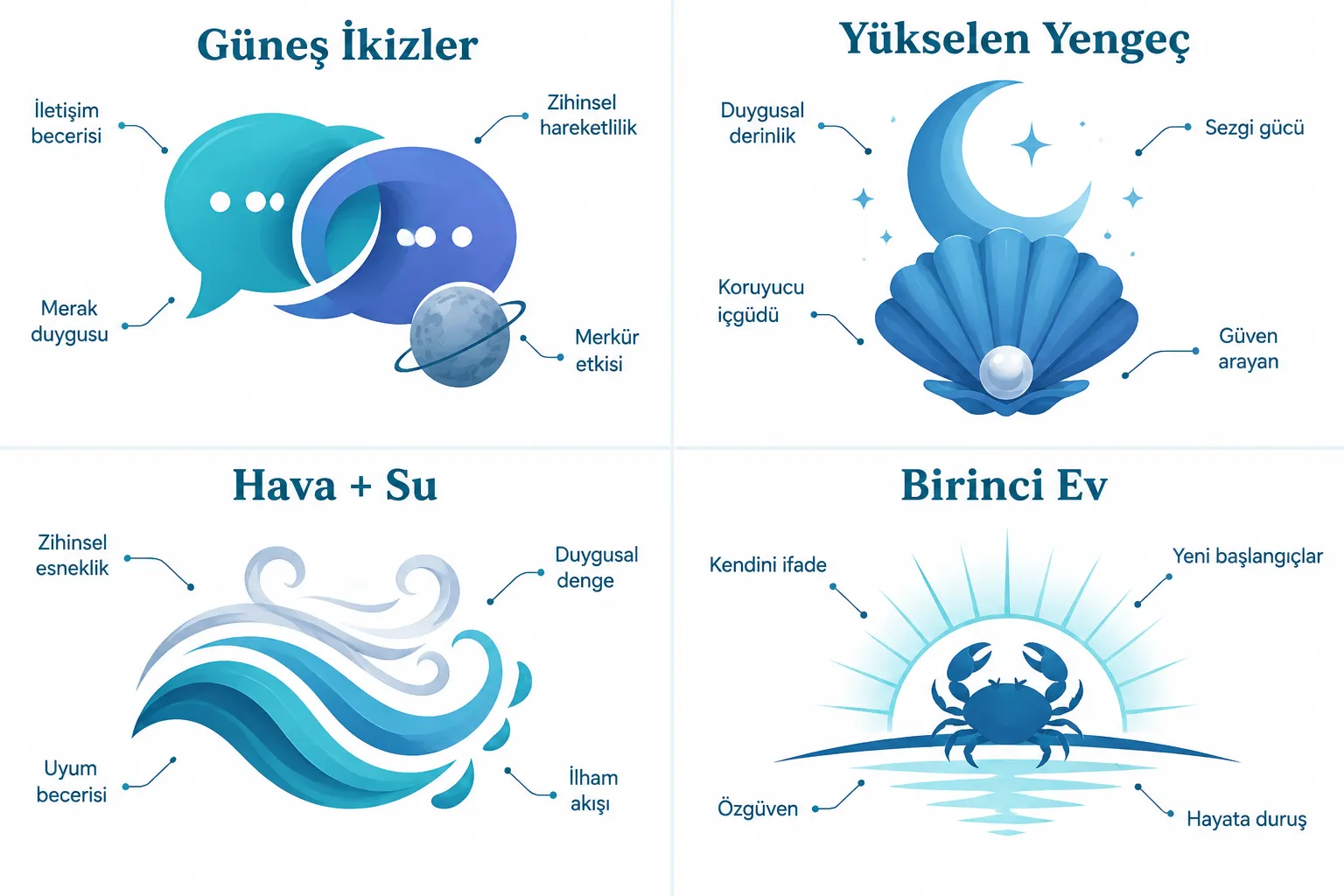 İkizler Güneşi ve Yengeç Yükseleni Astrolojide Ne Anlama Gelir?