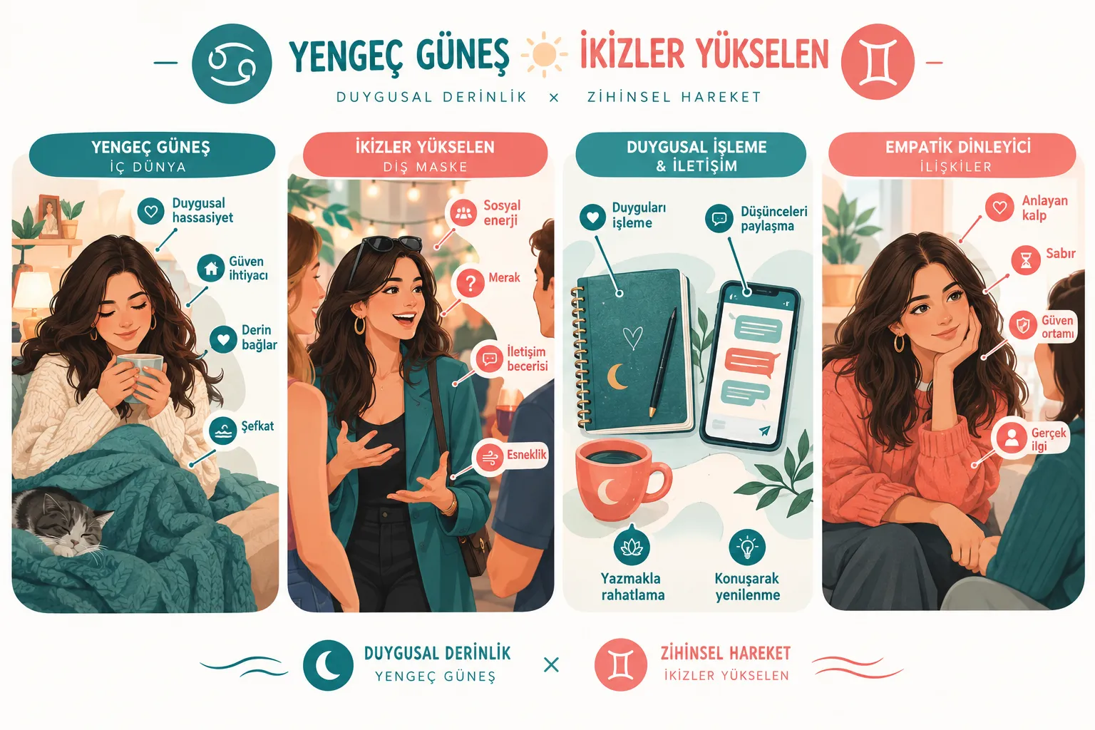 Yengeç Güneşi İkizler Yükseleni Astrolojide Ne Anlama Gelir?